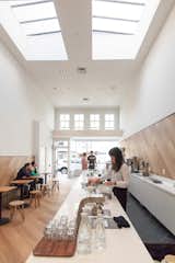 The flooring behind the counter is Daltile's Plaza Nova series in Black Shadow.

Photo by Patricia Chang.  Search “coffee-break-san-franciscos-coffee-bar.html” from Coffee Break: San Francisco’s Saint Frank