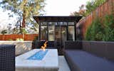 Insulated with denim and highly sealed, the sheds can also double as an outdoor room, like this outdoor living room in Palo Alto, California.