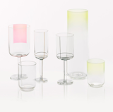 With their Colour Glass collection, the duo Scholten & Baijings create a language of colored glass, with gold lines marking wine glasses, and color gradients designating water glasses. Pastels and soft lines show off the subtlety and understatement of glassware, modernizing its elegance without diminishing its place in the kitchen.