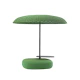 Mogambo umbrella by Paola Lenti, $25,500 as shown. The parasol features polyolefin and waterproof polyester cord handwoven onto the varshished aluminum frame. Pair with the Clique side table and pouf or use freestanding.