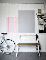 Scholten & Baijings's graphic posters ($14.99) are hung above Anna Efverlund's kick sled-inspired bench ($99.99).