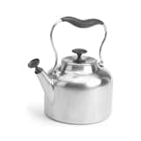Zeisel designed the Eva Kettle with Chantal to celebrate her 100th birthday. The curvy design offsets the severity of stainless steel.