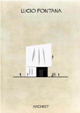 Spatialist artist and sculptor Lucio Fontana's imagined house, from Federico Babina's Archist series.