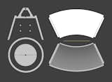 Rendering of the different pieces of the lamp.