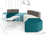 Potomac seating and table collection by Anki Gneib for Horreds. See them at Swedish Design Goes Milan, La Posteria, Via Sacchi 5.