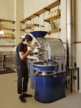 The space was originally light manufacturing. Because of the roastery on the ground floor—on a roaster from Probat—and the packaging and wholesale operation on the second story, it still retains that designation.