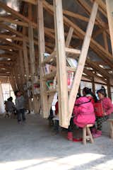 The wood for the structure, including the trusses, came from a local timber company.  Photo 4 of 7 in In China, a Library Doubles as an Earthquake Memorial