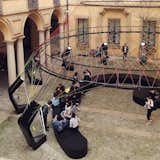 Nike's Flyknit exhibition designed by the architect Arthur Huang adds a kick to the Palazzo Clerici courtyard.  Search “nike-flyknit.html” from Milan Design Week: Day Two
