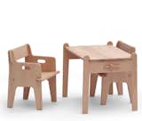 Four easily assembled pieces of wood join together to create Hans J. Wegner's timeless 1944 Peter's Table and Chair set. In maple or in beech wood, this furniture set can withstand life's knocks.