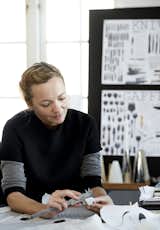 Danish-British designer Louise Campbell in her studio in Copenhagen. Photo by Neel Munte Brun.