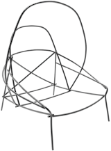 Stephen Burks for Roche Bobois, steel frame for The Traveler chair European edition, 2014. (See the debut of the American Traveler chair at Dwell on Design Los Angeles in June, where Stephen will be the keynote speaker.)