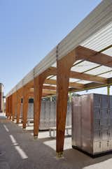 Rows of outdoor lockers. Photo by Michael Moran.  Photo 3 of 5 in Parsons Students Transform an Aging Rec Center