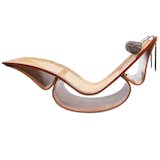 This is one of the very few prototypes of Oscar Niemeyer's Rio chaise longue made in imbuia wood.