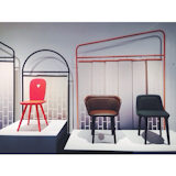 "Chairs and graphic backdrop by Luca Nichetto for Casamania."