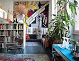 A limited-edition Roy Lichtenstein carpet dominates one wall of designer and architect Gae Aulenti’s living room in Milan. She lived in this Brera apartment, mostly furnished with her own designs, such as her 1964 April folding chairs for Zanotta—from 1974 until her death in October 2012.  Knoll, Inc.’s Saves from The Elegant Milan Home of Designer Gae Aulenti