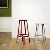 The Revolver Stool was designed by Leon Ransmeier for HAY. It rotates a complete 360 degrees, and is designed for use at a bar, kitchen counter, or as occasional seating. The seat and footrest rotate in unison, providing comfort and a sense of unity within the piece.  Photo 6 of 7 in Furnish by Color: Red by Luke Hopping from Dwell Store’s First Pop-Up at Dwell on Design L.A.