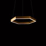 Although it’s designed in a simple polygon shape, the Hex 750 Brass Pendant is anything but plain. Crafted from brass electroplated aluminum that is hand-brushed, the hexagonal pendant light provides refined drama in an interior. The Hex is also available in a matte black or white option.
