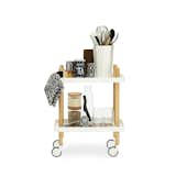 A Dwell-curated selection of Scandinavian products, such as this airy Block Table Rolling Kitchen Cart by Danish designer Simon Legald, will be on display.