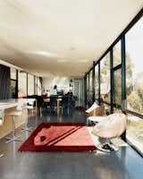 The concrete floor acts as a giant thermal bank, storing solar heat well into the evening.