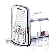 One of the original drawings of the Skypephone.