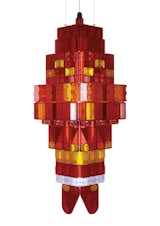 Another view, from the side, of the 2007 Tail Light chandelier.  Photo 9 of 13 in How London Artist Stuart Haygarth Turns Detritus Into Design