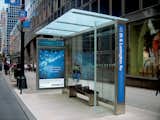 An efficiency-suggesting bus shelter in New York, designed in 2006. Photo by Matt Greenslade.