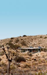 Exterior, House Building Type, and Green Roof Material Solar panels catch the sun's energy; wide expanses of open doors and windows provide cross-ventilation; and strategic overhangs shade against the desert's endless heat.  Photo 11 of 18 in Modern Prefabs in California by Aileen Kwun from iT House, Joshua Tree