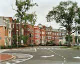 The brick row houses of Logan Circle, at Vermont and Rhode Island Avenues NW, have a style distinct from those in other neighborhoods of the District.