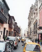 The narrow streets of downtown Lima show the modern alongside the colonial.