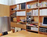 The architects designed a tall unit of closets and open storage to minimize clutter but also echo traditional Japanese architecture—an open plan with no floor-to-ceiling inner walls.