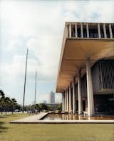 Built in 1969, the Hawaii State Capitol is rich in symbolism: The columns recall native coconut palms and refer to the eight major Hawaiian islands.  Photo 12 of 16 in Honolulu, Hawaii
