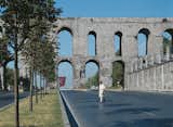 The arches of the Valens Aqueduct, completed in 368, span a busy avenue, fusing the ancient with the modern—a common juxtaposition in Istanbul.