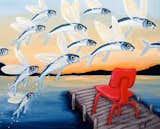jdryerart 

Chicago-based artist Jill Dryer used to work at Architectural Digest but now paints fantastical scenes of fish flying over Eames plywood lounge chairs  and fiberglass Eames chairs floating on lakes.  Photo 3 of 6 in Eames Art on Etsy