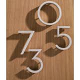 Neutra House Numbers 

By Richard Neutra for DWR

$48 each, 4" H x 2.75-4" W, aluminum  Search “numbers” from Modern House Numbers