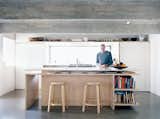 Kitchen, Marble, White, Wood, Undermount, Concrete, and Ceiling The kitchen includes ceiling lights whose fittings are recessed and offset; their glow is both diffuse and elusive.  Kitchen Concrete Marble Undermount Photos from A Measured Approach