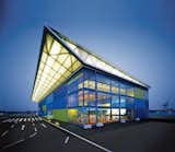 Until 2010, the Hamburg Cruise Center will be used for registration and baggage check-in of cruise passengers. The roof structure is encased in translucent panels that are illuminated from within.  Photo 3 of 3 in Shipping Container by Michael Martinho from Werner Sobek
