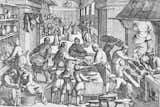 An engraving from 1675 by Justus Sadeler, showing the chaotic preparations in the kitchen before a feast.  Photo 5 of 5 in An Introduction to Kitchen Design