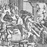The interior of an early 17th century kitchen. --- Image by � Historical Picture Archive/CORBIS