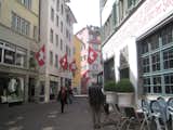 One of the winding streets in Zurich's medieval center.  Photo 3 of 3 in Touring Switzerland: Day 1