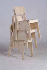 Crisis Chair in nude plywood, stacked.