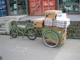 Bags usually make their way to the shop by bicycle, Freitag's favorite mode of transportation.
