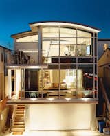 “It didn’t bother me to do a house with a lot of things half the size of what people think is normal,” John Picard says of his half-lot home (above) in Manhattan Beach. The home’s steel frame offers a maximum expanse of glass. Because of the small footprint, Picard wanted every inch of the living space to be usable—which is made possible by the steel frame and a service core that runs the entire height of the building.