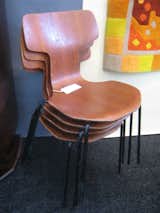 These Fritz Hansen chairs were stacked at the Ma(i)sonry booth. -Sarah