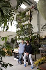 Brothers and Woolly Pocket co-founders Rodney and Miguel Nelson pose in front of their Woolly Wall Pockets on display at Flora Grubb Gardens in San Francisco.

Photo by 

Lance Shows