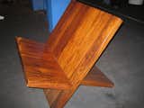I think this is my favorite of the Don Shoemaker pieces. Kilner called it the "X Chair," and considering it's little more than two large slabs of cocobolo, it's hard to argue. What was most surprising, however, was how shockingly comfortable it is. Shoemaker hit just the right angle so as to give one a sense of being both reclining and erect. I could have sat there all day.
