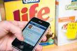Using a mobile device, shoppers can get third-party information about their food. Image courtesy Goodguide.