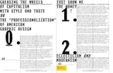 Emigre No. 70, book spread showing reprints from issue no. 43