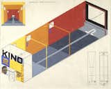 Design for a Cinema, Herbert Bayer, 1924–1925, gouache, cut-and-pasted photomechanical and print elements, ink, and pencil on paper, 21.5 x 24 inches, 54.6 x 61 centiemters.