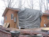 The renovation transformed the unassuming building into a modern homage to the northern Michigan lake cabins they had both grown up visiting.