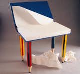 Pierre Sala's 1985 bureau pour enfant "Clairefontaine,” child’s desk, comprises 625 blank sheets of paper, and two thousand prototypes sold in the four months following the release. Sala designed an entire collection in the same style. © DR Archives